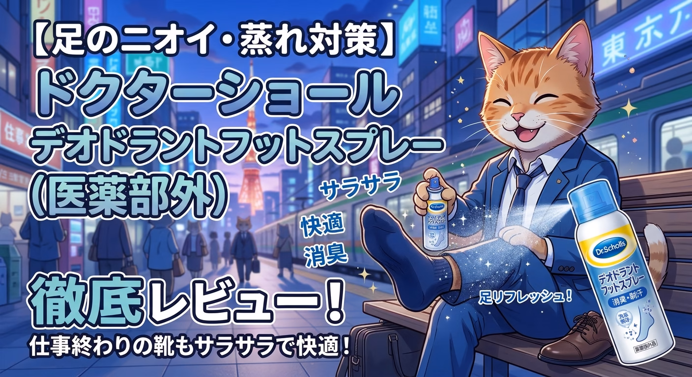【足のニオイ・蒸れ対策】ドクターショール デオドラントフットスプレー（医薬部外品）を徹底レビュー！仕事終わりの靴もサラサラで快適