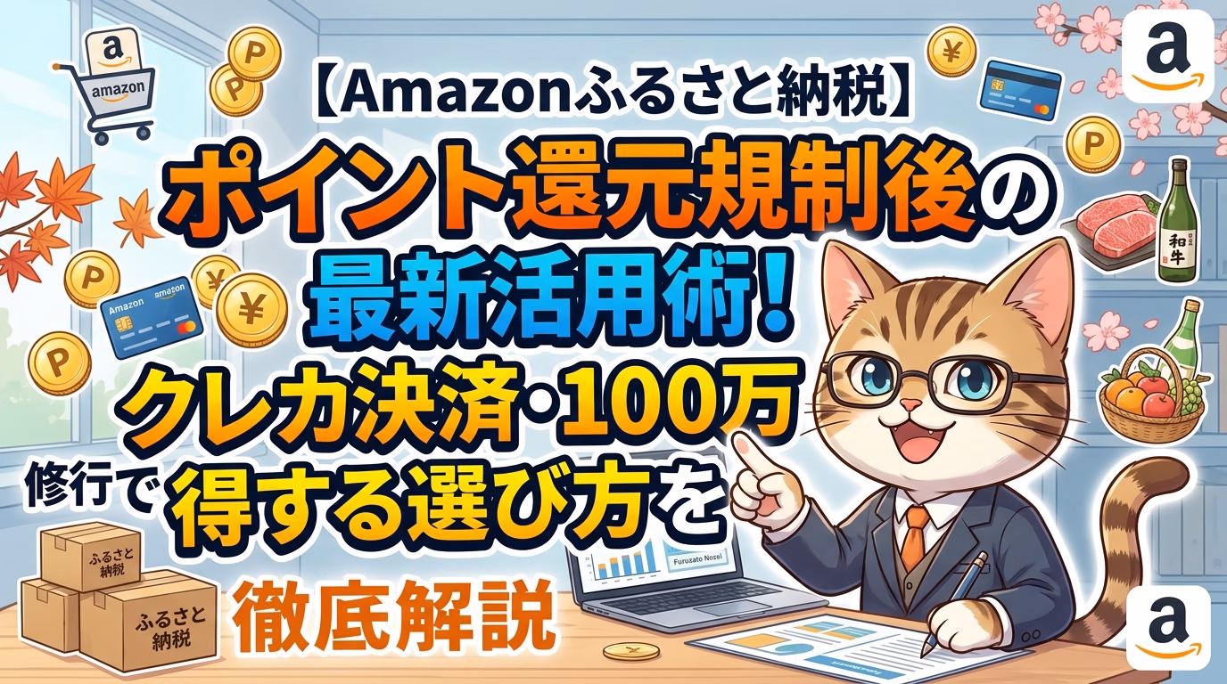 【Amazonふるさと納税】ポイント還元規制後の最新活用術！クレカ決済・100万円修行で得する選び方を徹底解説