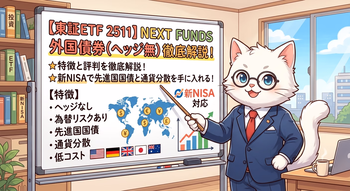 【東証ETF 2511】NEXT FUNDS 外国債券（ヘッジ無）の特徴・評判を徹底解説！新NISAで先進国国債と通貨分散を手に入れる方法