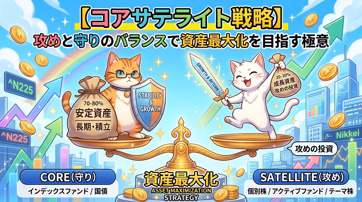 【コアサテライト戦略】攻めと守りのバランスで資産最大化を目指す極意