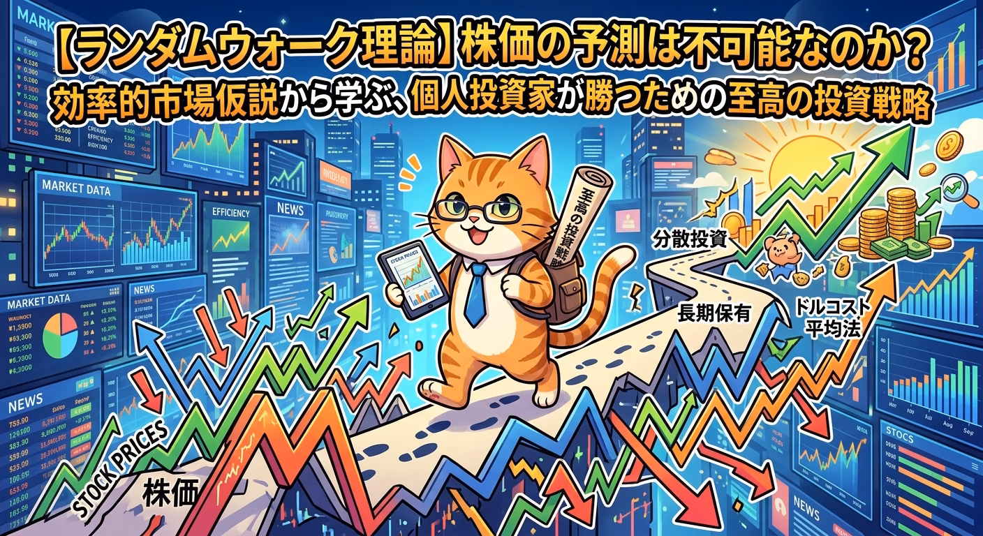 【ランダムウォーク理論】株価の予測は不可能なのか？効率的市場仮説から学ぶ、個人投資家が勝つための至高の投資戦略