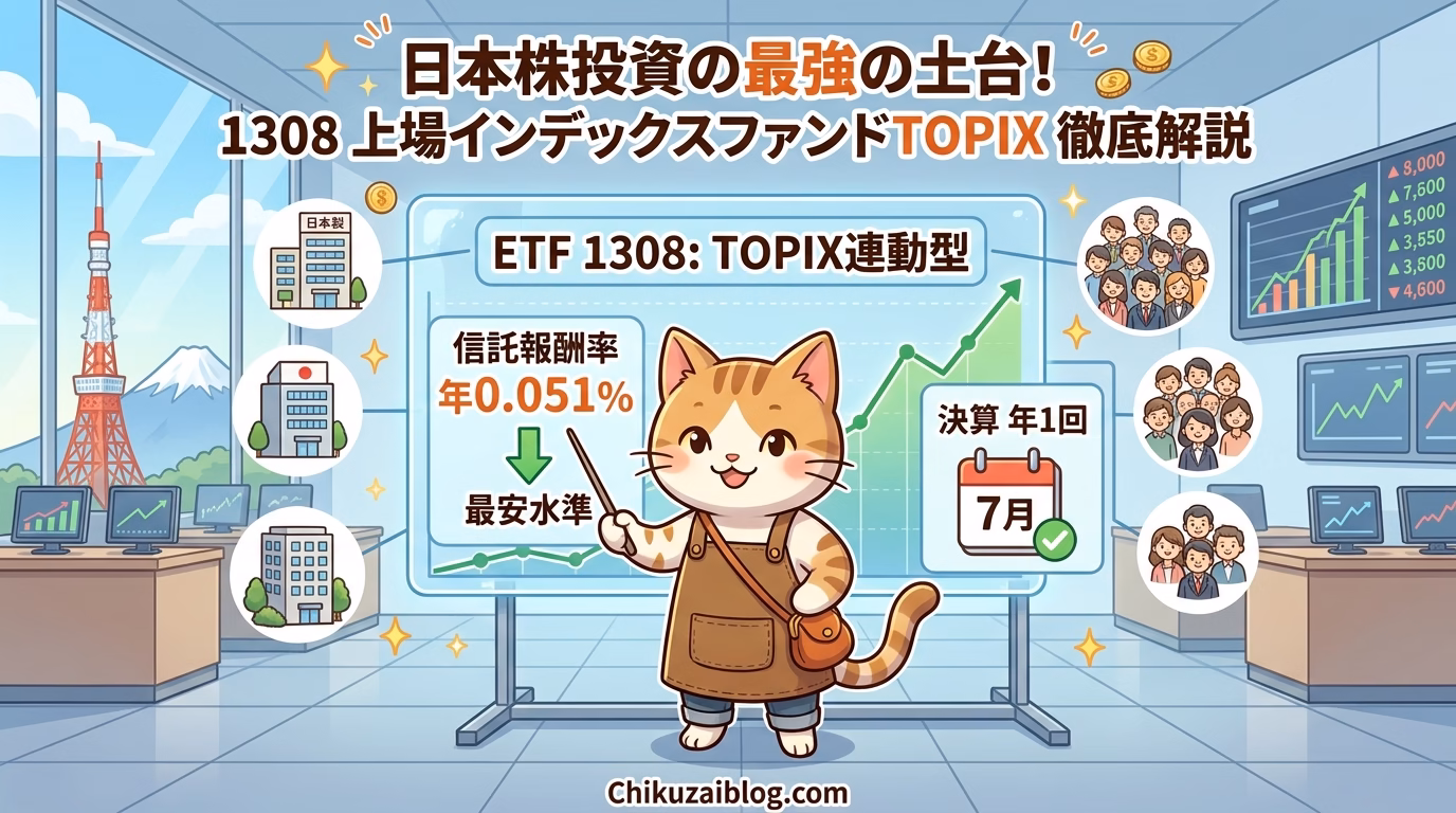 【東証ETF】1308：上場インデックスファンドTOPIXを徹底解説！日本株の土台を固める選択肢