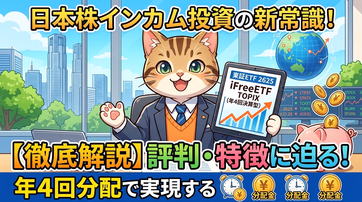 【東証ETF 2625】iFreeETF TOPIX（年4回決算型）の評判・特徴を徹底解説！年4回分配で実現する日本株インカム投資