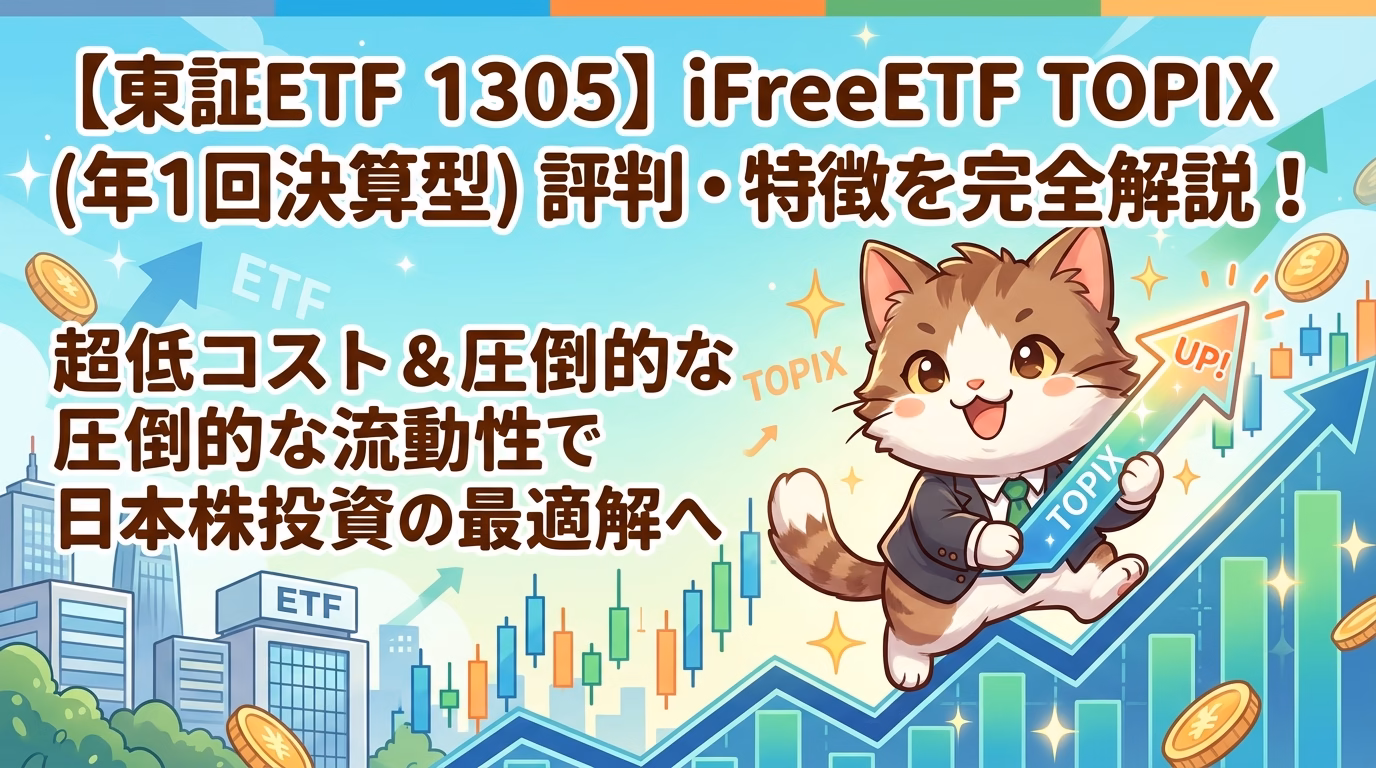 【東証ETF 1305】iFreeETF TOPIX（年1回決算型）の評判・特徴を完全解説！超低コスト＆圧倒的な流動性で日本株投資の最適解へ