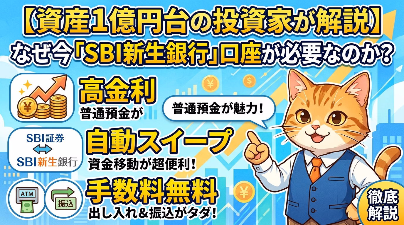 【資産1億円台の投資家が解説】なぜ今「SBI新生銀行」口座が必要なのか？高金利・自動スイープ・手数料無料の魅力を徹底解説
