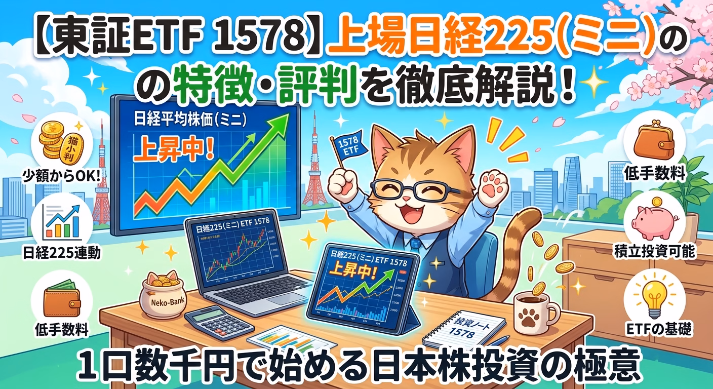【東証ETF 1578】上場日経225（ミニ）の特徴・評判を徹底解説！1口数千円で始める日本株投資の極意