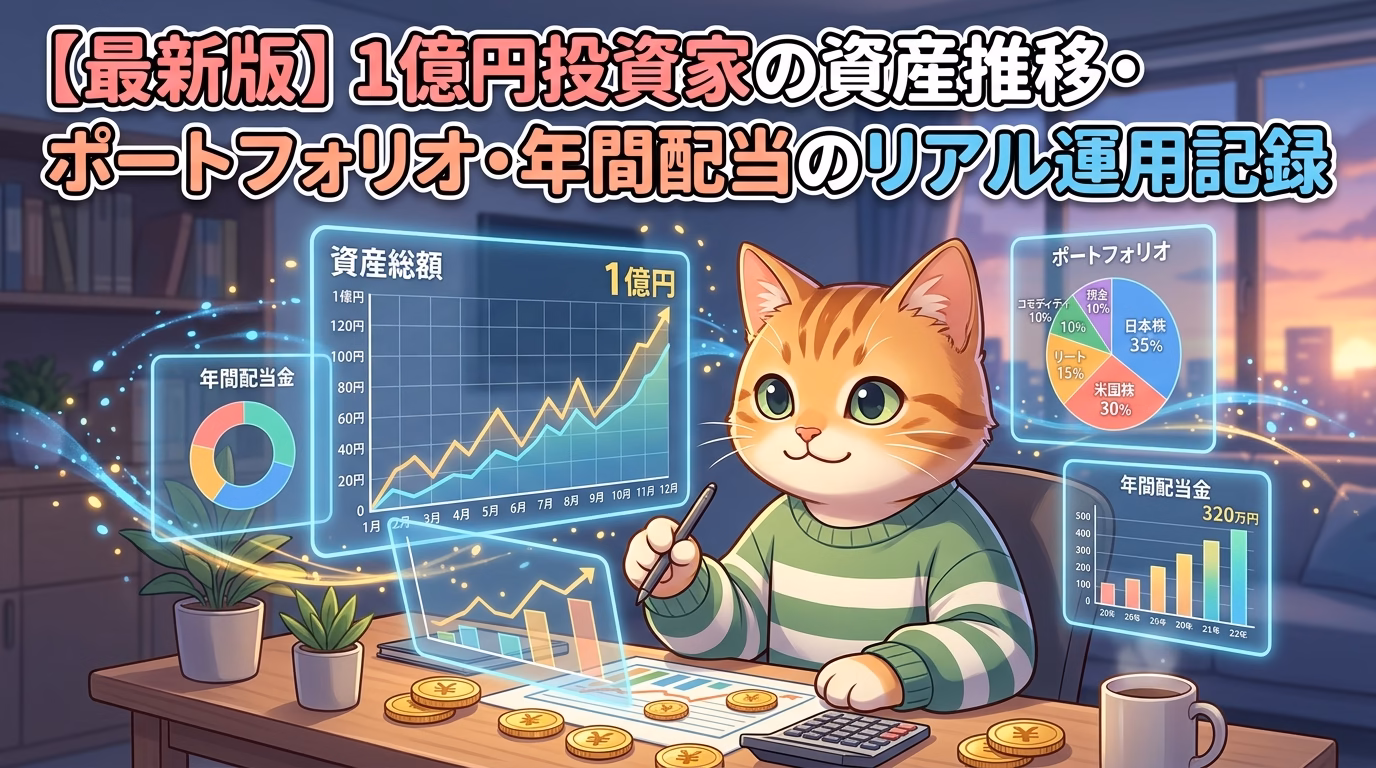 【最新版】1億円投資家の資産推移・ポートフォリオ・年間配当のリアル運用記録