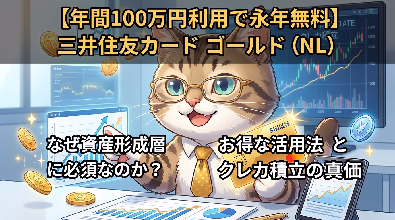 【年間100万円利用で永年無料】三井住友カード ゴールド（NL）はなぜ資産形成層に必須なのか？お得な活用法とSBI証券クレカ積立の真価
