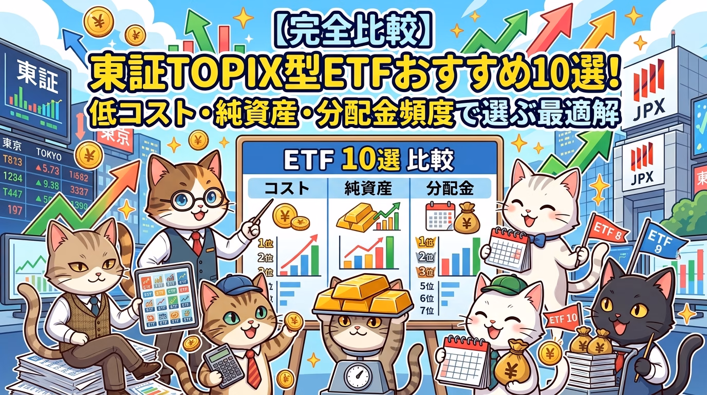【完全比較】東証TOPIX型ETFおすすめ10選！低コスト・純資産・分配金頻度で選ぶ最適解