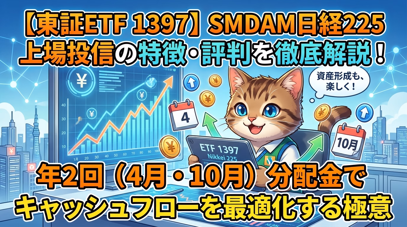 【東証ETF 1397】SMDAM 日経225上場投信の特徴・評判を徹底解説！年2回（4月・10月）分配金でキャッシュフローを最適化する極意