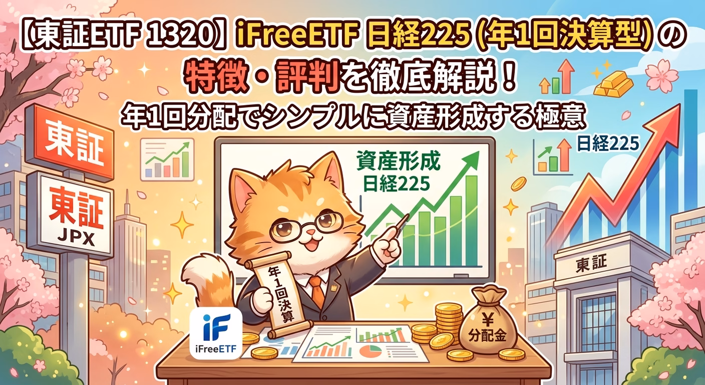 【東証ETF 1320】iFreeETF 日経225（年1回決算型）の特徴・評判を徹底解説！年1回分配でシンプルに資産形成する極意